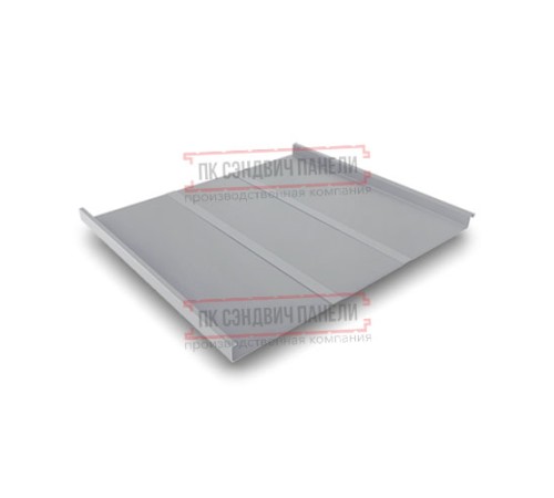 Фальц двойной стоячий Line 0,5 Satin RAL9006 бело-алюминиевый с пленкой на замках