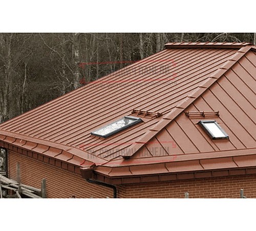 Кликфальц Pro 0,45 Drap RAL8004 терракота с пленкой на замках
