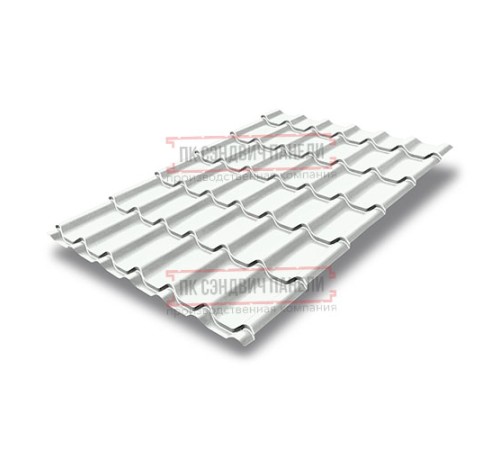Металлочерепица классик плюс RAL9003 Satin-0.5