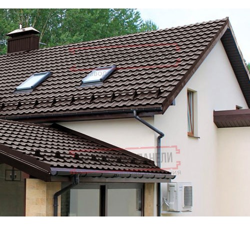 Металлочерепица Квинта плюс 3D RAL8017 Drap-0,45
