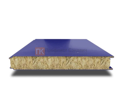 Сэндвич панели гладкие с минеральной ватой, ширина 1000 мм, толщина 30 мм, 0.5/0.5, RAL5002