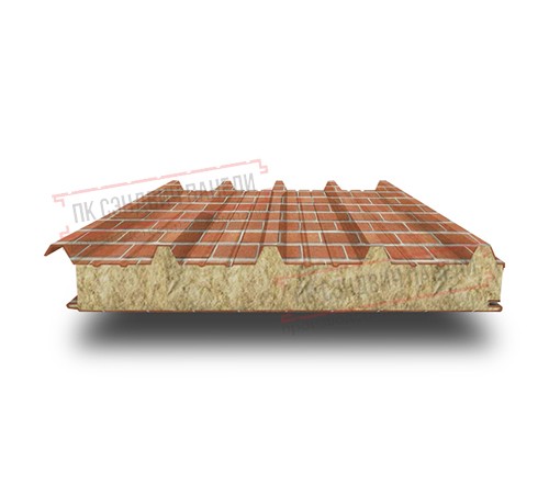 Сэндвич панели кровельные с минеральной ватой, ширина 1000 мм, толщина 40 мм, 0.5/0.5, кирпичная кладка