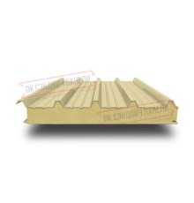 Сэндвич панели кровельные с пенополиуретаном, ширина 1200 мм, толщина 300 мм, 0.5/0.5, RAL1014