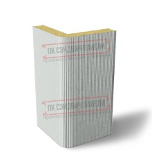 Угловая сэндвич-панель вертикальная из пенополиизоцианурата, 0.5/0.5, ширина 1000 мм, толщина 40 мм, RAL7035