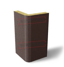 Угловая сэндвич-панель вертикальная из пенополиизоцианурата, 0.5/0.5, ширина 1000 мм, толщина 40 мм, RAL8017