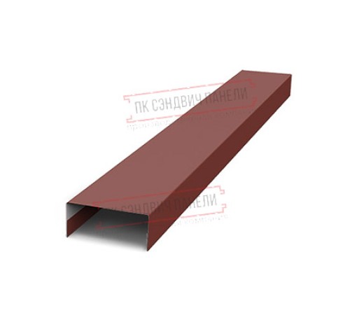 Крепежная планка нижняя Texas 0,5 Satin с пленкой RAL 3009 оксидно-красный