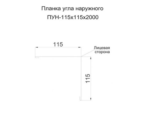 Планка угла наружного 115х115х2000 ECOSTEEL_T-ЗолотойДуб-0.5