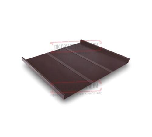 Фальц двойной стоячий Line 0,5 Quarzit lite RAL8017 шоколад с пленкой на замках