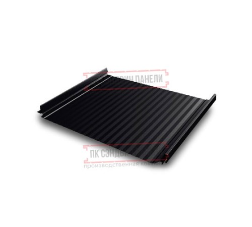 Кликфальц Pro Gofr 0,45 Drap RAL9005 черный с пленкой на замках