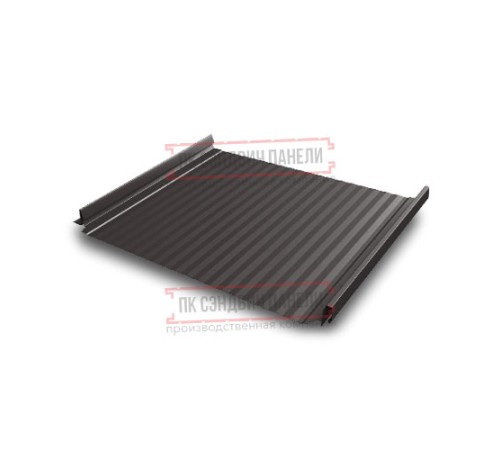 Кликфальц Pro Gofr 0,5 GreenCoat PuRALBT RR32 темно-коричневый (RAL8019 серо-коричневый) с пленкой на замках