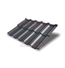 Металлочерепица модульная Квинта Uno 3D RAL7024 Полиэстер-0,45