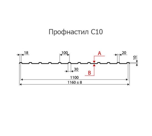 Профнастил нержавеющий С10 0.7 AISI 316L