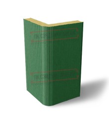Угловая сэндвич-панель вертикальная из пенополиизоцианурата, 0.5/0.5, ширина 1200 мм, толщина 30 мм, RAL6002