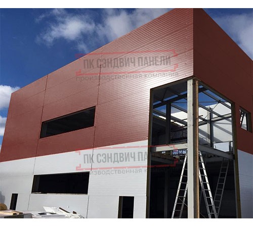 Угловая сэндвич-панель вертикальная из минеральной ваты, 0.5/0.5, ширина 1000 мм, толщина 60 мм, RAL3009