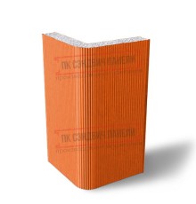 Угловая сэндвич-панель вертикальная из пенополистирола, 0.5/0.5, ширина 1200 мм, толщина 250 мм, RAL2004