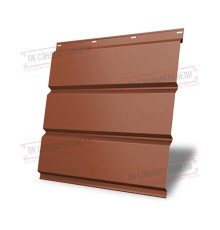 Софит металлический без перфорации 0,5 Satin с пленкой RAL 8004 терракота