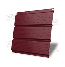 Софит металлический полная перфорация 0,5 Satin с пленкой RAL 3005 красное вино