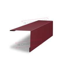 Планка завершающая 50х50 жалюзи Milan 0,45 PE с пленкой RAL 3005 красное вино
