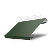 Ламель лицевая 125 Texas стартовая/финишная для калиток и ворот 0,5 Velur RAL 6020 хромовая зелень