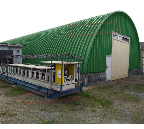 Профнастил H112ПГ-0.95, для бескаркасных ангаров, Полиэстер RAL 6002